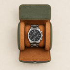 Top view of the 1-slot watch roll open with a 40 mm watch