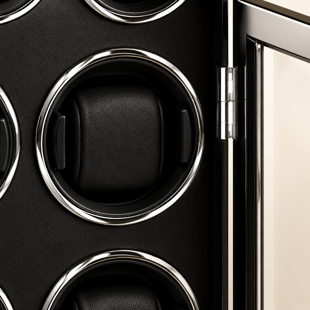 Close-up of a rotor pillow and the polished door frame