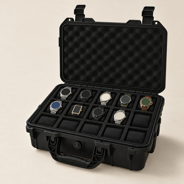 15-Slot Protective Hard Watch Case