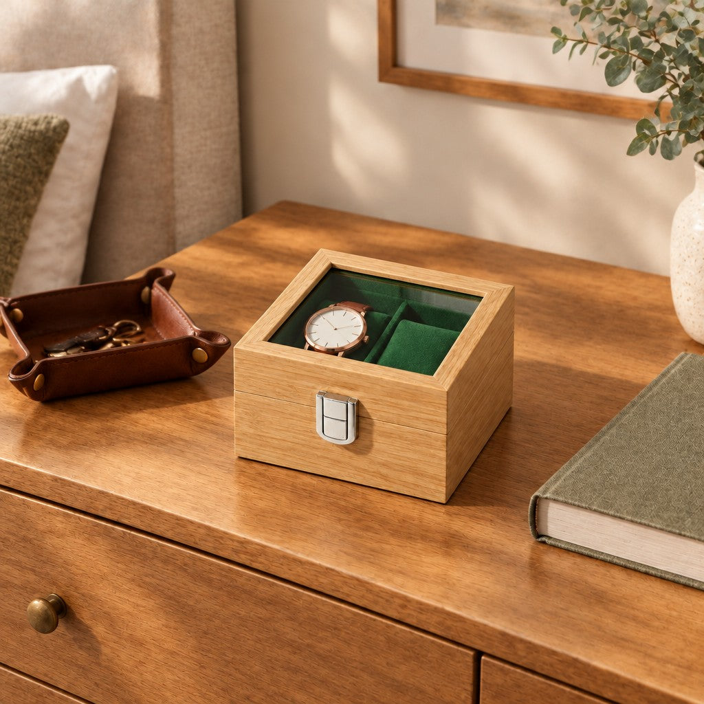 Light wood, deep green