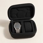 2-slot EVA hard shell watch case, open with one watch