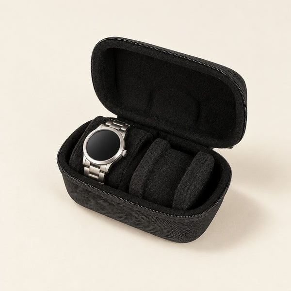 2-Slot Hard Shell Watch Travel Case with Microfiber Lining