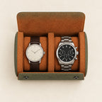 Top view of the 2-watch case with watches of different sizes