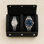 Top view of the open 2-watch roll with a 36 mm and a 42 mm watch