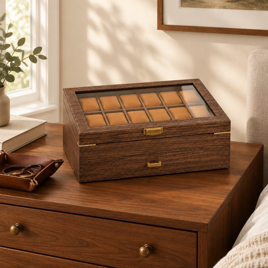 Warm walnut tones
