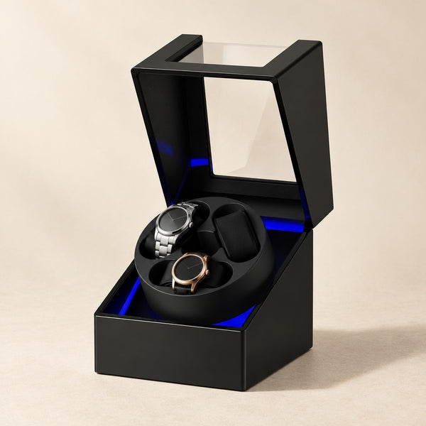 Lacquered 3-Watch Winder with Light and 5 Programs - US Plug