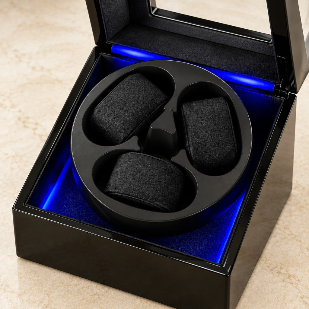 Close-up of the cushioned drum and the interior light
