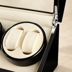 Close-up of a cream pillow and the chrome lid hinge