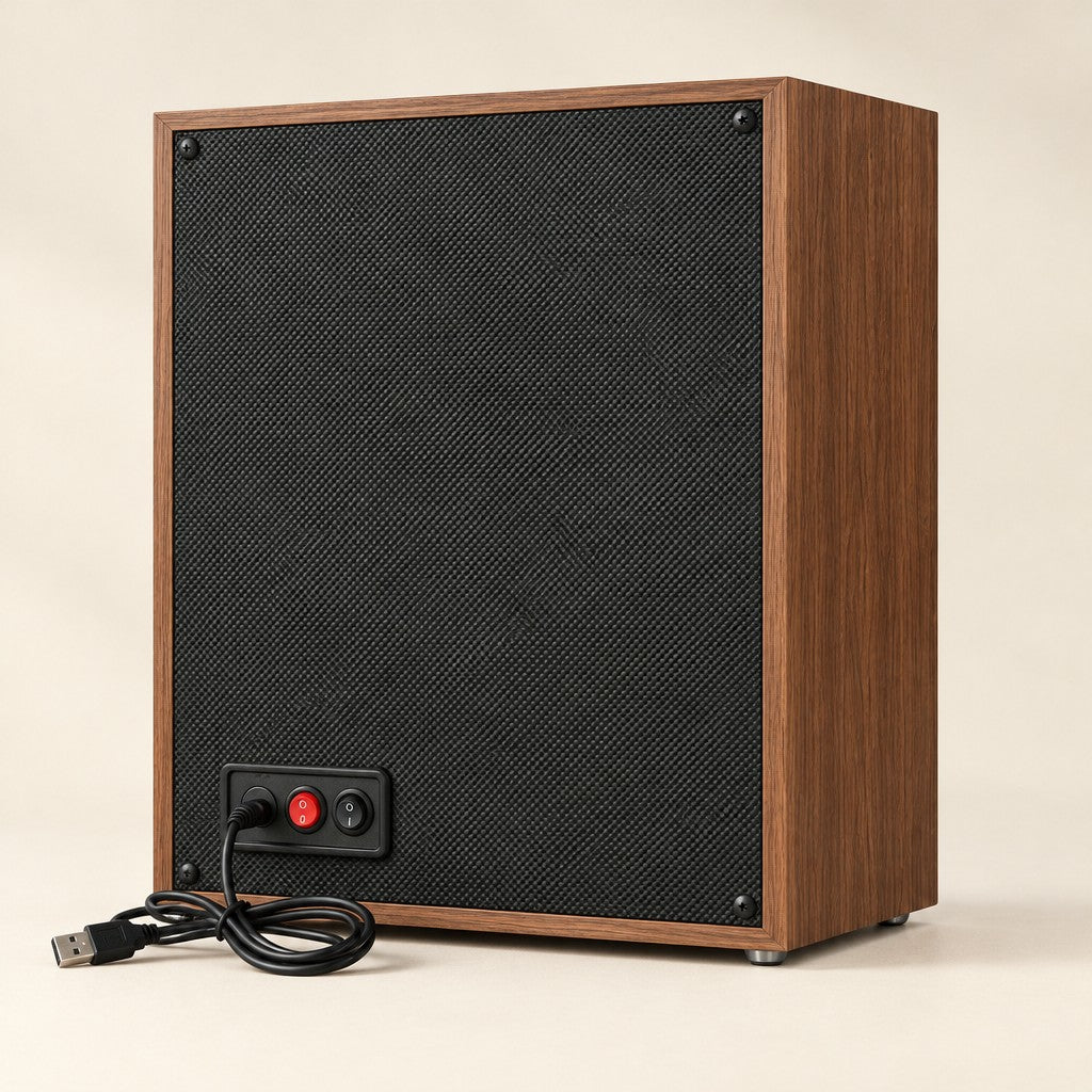 Back panel of the 4-watch winder cabinet with USB input and switches