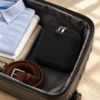 6-slot black hard-shell travel watch case shown at scale