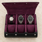 Top view of the 6-slot case with watches of different sizes