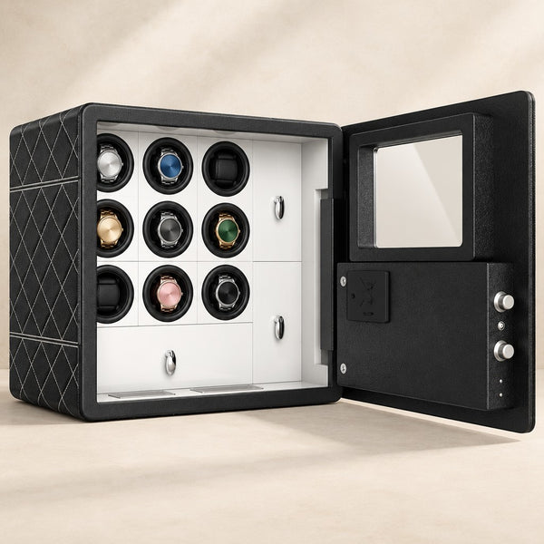 9-Watch Winder Safe with Glass Viewing Window