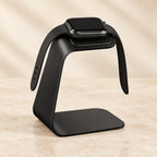 Aluminum charging cradle with watches of different sizes
