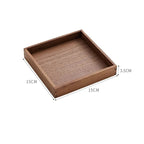 Black walnut square valet tray, 6 in size (15 × 15 cm)