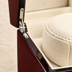 Close-up of the cream pillow and lid hinge
