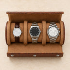 Top view of the 3-slot roll with a 36 mm, a 42 mm and a 45 mm watch