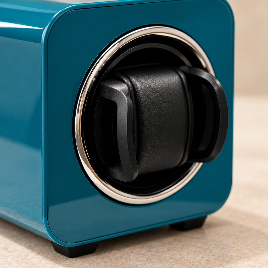 Close-up of the adjustable holder and chrome ring