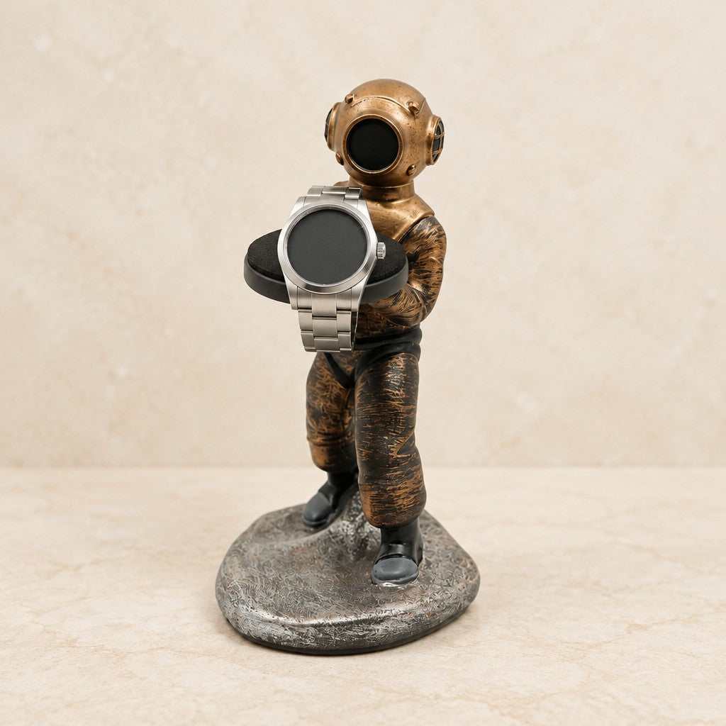 Diver watch stand with watches of different sizes