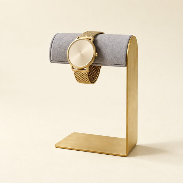 Gold-Tone Stainless Steel L-Frame Watch Stand