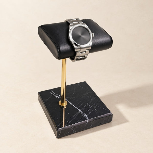 Marble Base Watch Stand with Leather Pillow