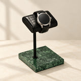 Marble watch display stand, single, green marble