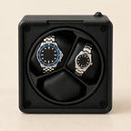 Front view of the open 3-watch winder