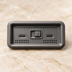 USB-C ports and three-position mode switch under the winder
