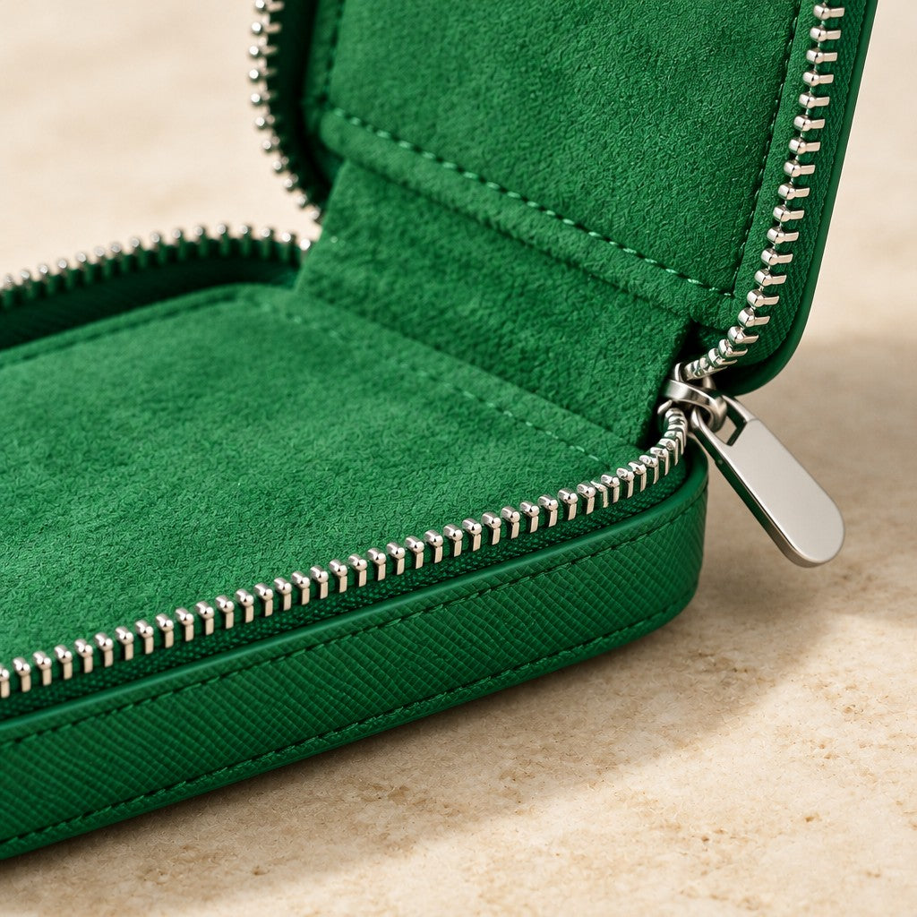 Held in place, wrapped in suede