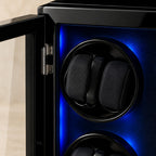 Close-up of a rotor with two cushioned pillows and the door hinge