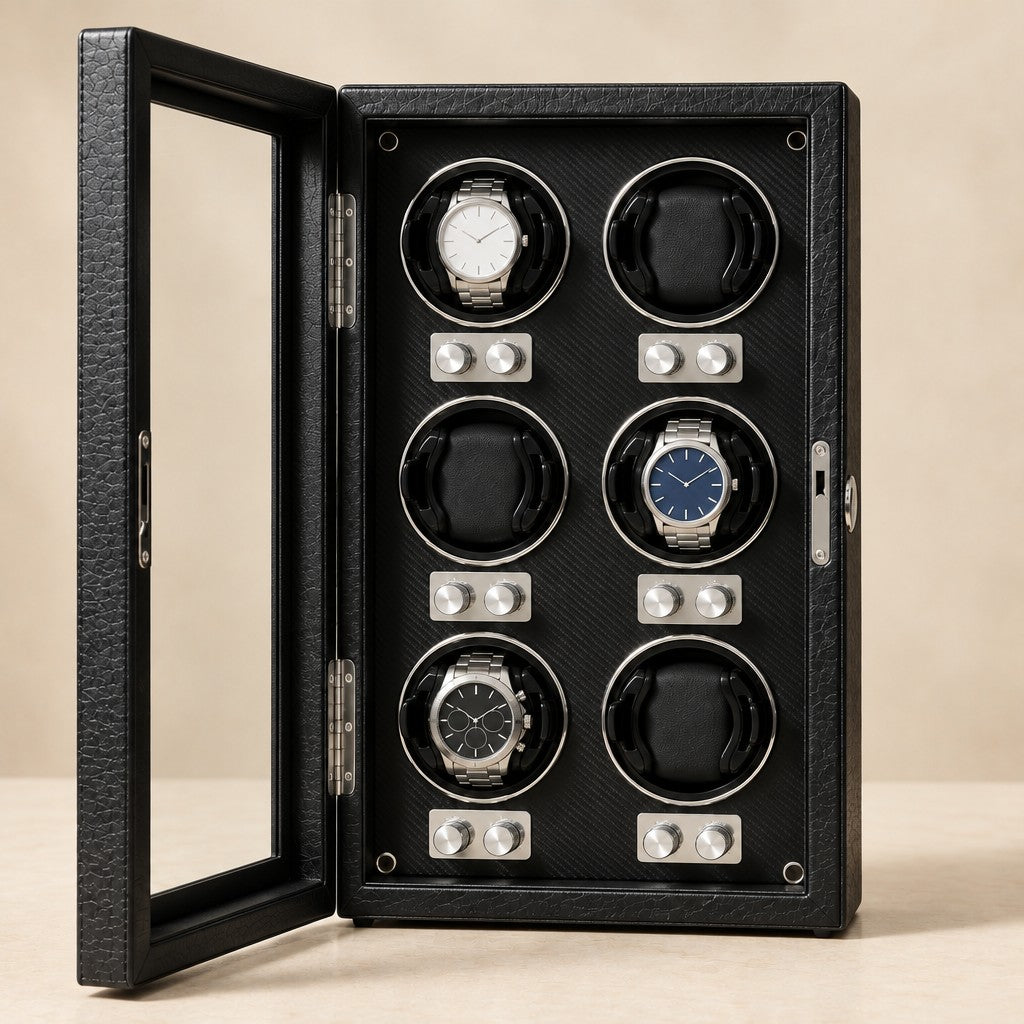 Six automatics, each set on its own